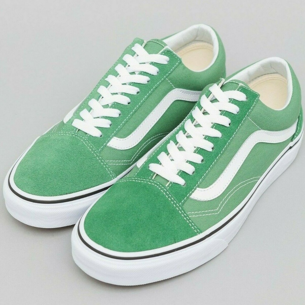 Vans OLD SKOOL Skate Shoes WOMENS Deep Grass Green - Picture 2 of 8